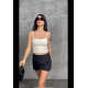 Alda Ekru İp Askılı Kısa Crop