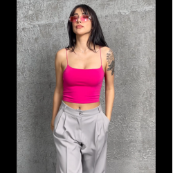 Alda Fuşya İp Askılı Kısa Crop