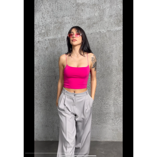 Alda Fuşya İp Askılı Kısa Crop