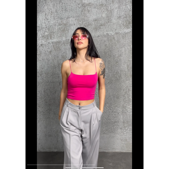 Alda Fuşya İp Askılı Kısa Crop