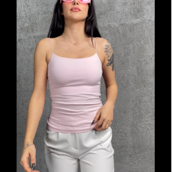 Alda Pembe İp Askılı Kısa Crop