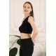 Fitilli Crop Halter Yaka Bluz