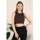 Fitilli Crop Halter Yaka Bluz