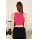 Fitilli Crop Halter Yaka Bluz