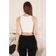 Fitilli Crop Halter Yaka Bluz