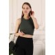 Fitilli Crop Halter Yaka Bluz