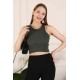 Fitilli Crop Halter Yaka Bluz