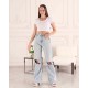 Fitilli Crop Bisiklet Yaka Bluz