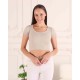 Fitilli Crop Bisiklet Yaka Bluz