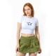 Streç Crop Baskılı T-shirt