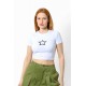 Streç Crop Baskılı T-shirt