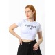 Streç Crop Baskılı T-shirt