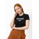 Streç Crop Baskılı T-shirt