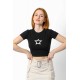 Streç Crop Baskılı T-shirt