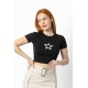 Streç Crop Baskılı T-shirt