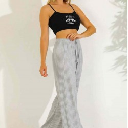 Beli Lastikli Geniş Paça Pantolon